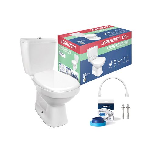 Kit Bacia com Caixa Acoplada Loren One Assento e Acessorios Branca - Lorenzetti