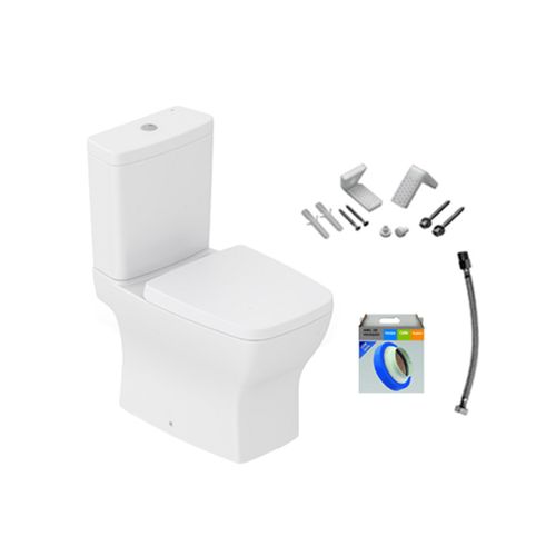 Kit Vaso Sanitário Caixa Acoplada Incepa Boss Com Assento e Acessórios