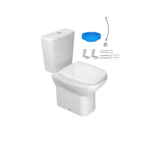 Kit Vaso Sanitário Caixa Acoplada Deca Flex com Assento e Acessórios Branco