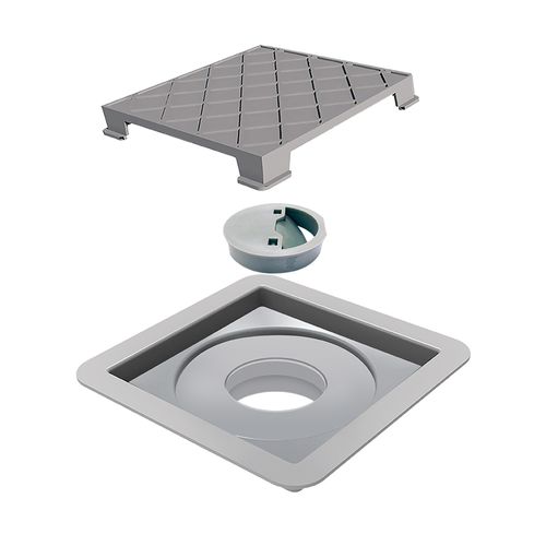 Ralo Linear 10x10 com Tampa Oculta em PVC Saida Central Vertical - Novii