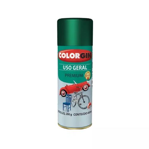 Tinta Spray Uso Geral Acabamento Metálico Cor Verde Amazonas 57031 400ml - Colorgin