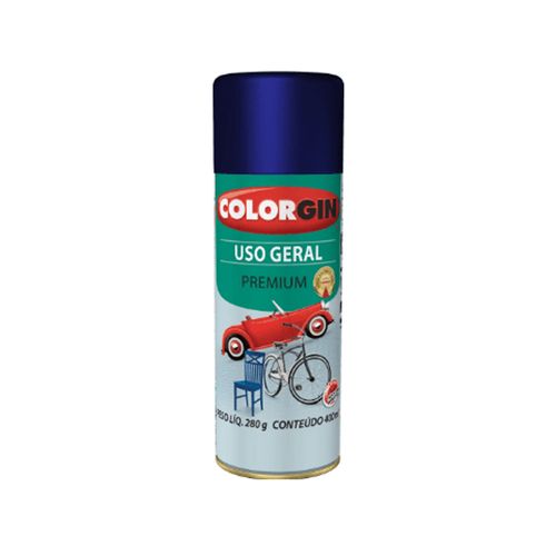 Tinta Spray Uso Geral Acabamento Metálico Cor Azul Angra 57011 400ml - Colorgin