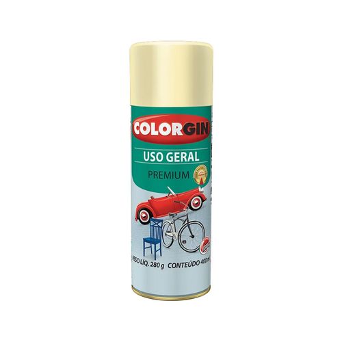 Tinta Spray Uso Geral Acabamento Brilhante Cor Bege Amêndoa 55251 400ml - Colorgin