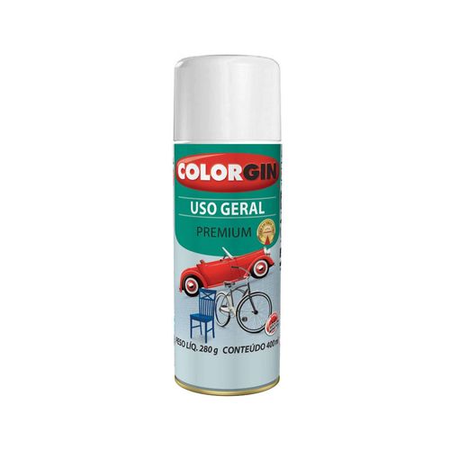 Tinta Spray Uso Geral Acabamento Brilhante Cor Branco Brastemp 55201 400ml - Colorgin