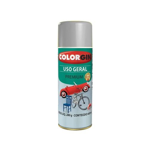 Tinta Spray Uso Geral Acabamento Brilhante Cor Cinza Placa 400ml 55041 - Colorgin