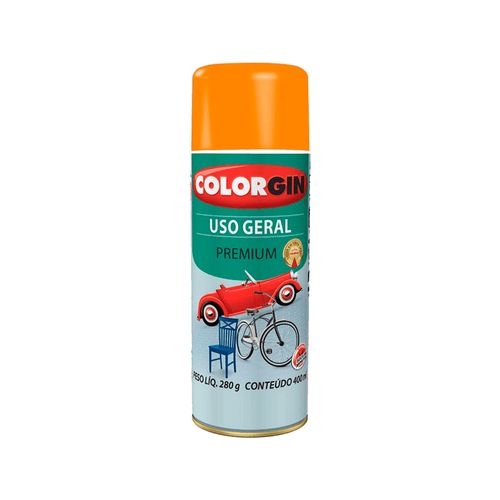 Tinta Spray Uso Geral Acabamento Brilhante Cor Laranja 400ml 54023 - Colorgin