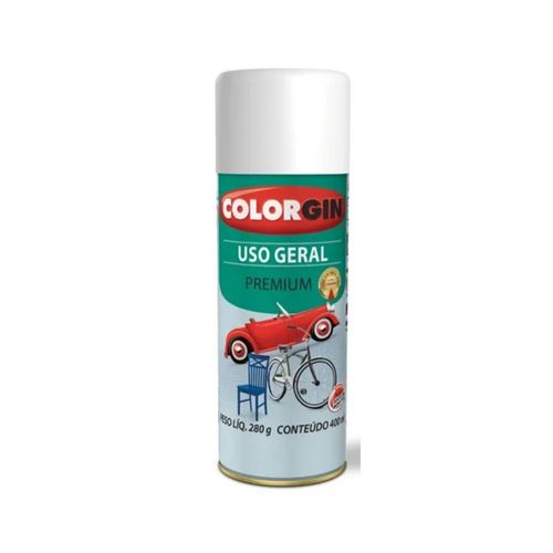 Tinta Spray Uso Geral Acabamento Fosco Cor Branco Intenso 54011 400ml - Colorgin