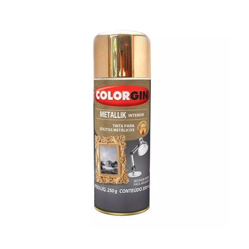 Tinta Spray Acabamento Metálico Interior Cor Dourado 57 350ml - Colorgin