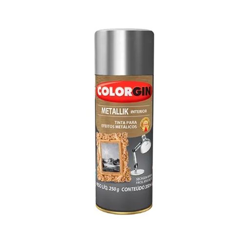 Tinta Spray Acabamento Metálico Interior Cor Cromado 51 350ml - Colorgin