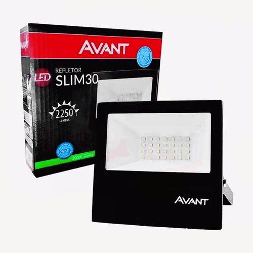 Refletor LED Slim 30W 6500K 2250LM Bivolt Luz Verde - Avant