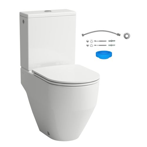 Kit Vaso Sanitário Caixa Acoplada Laufen Pro com Assento e Acessórios Branco