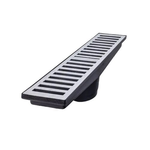 Grelha Alumínio 20x100cm com Caixa Coletora Saída Central Vertical - Splendore