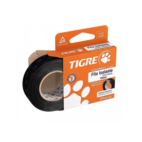 Fita Isolante Performance 19mmx5 Metros Preta - Tigre
