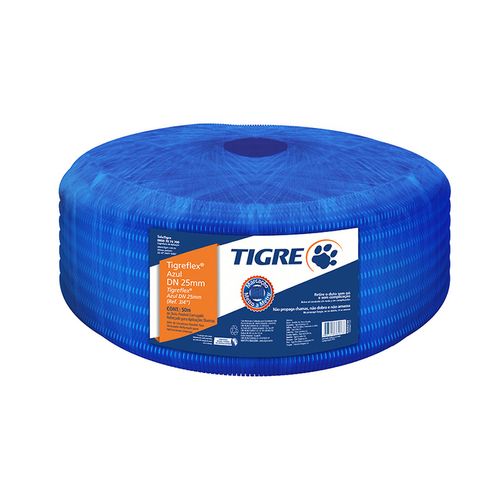Eletroduto Corrugado para Lógica 25mmx50m Azul Rolo Tigreflex - Tigre
