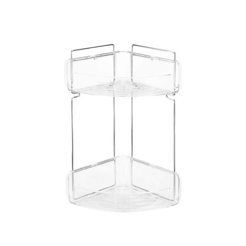 Porta Shampoo de Canto 2 Prateleiras Acrílico/Cromado - Arthi