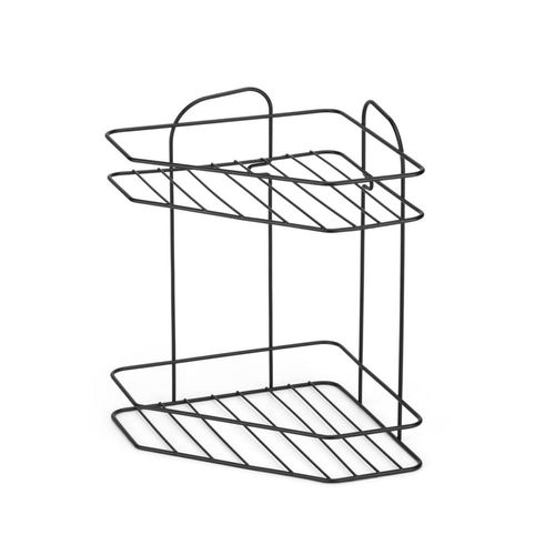 Porta Shampoo de Canto Aramado 2 Prateleiras Black - Arthi