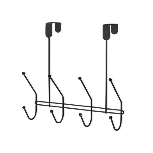Cabide de Porta Aramado 4 Ganchos Duplos Black - Arthi