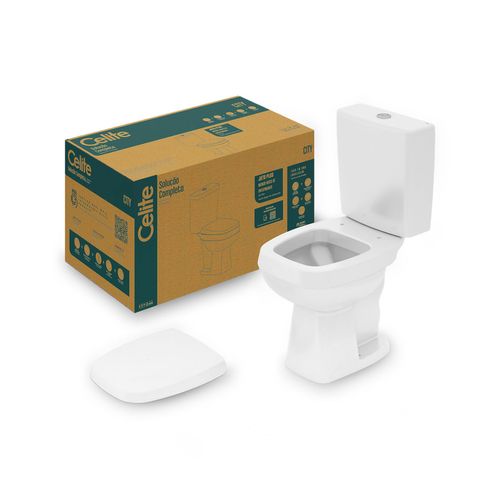 Kit Bacia Cx Acoplada e Acessórios City 3/6L Branco - Celite
