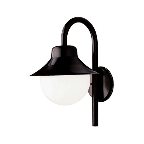 Arandela de Aço Preta com Globo de Vidro 228 - Ideal