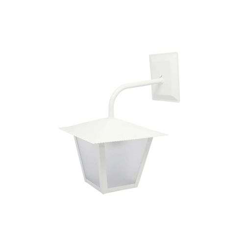 Arandela de Aço Quadrada com Braço L-4-B Branca - Ideal