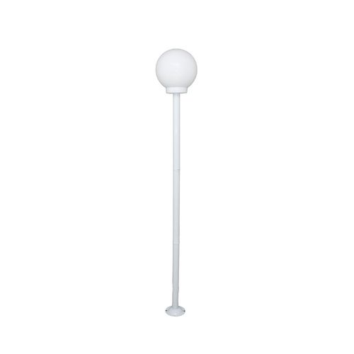 Poste de Aço Branco com Globo Difusor em Polietileno P-18 - Ideal
