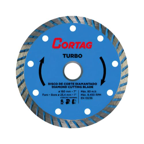 Disco de Corte Diamantado Turbo 180mm - Cortag