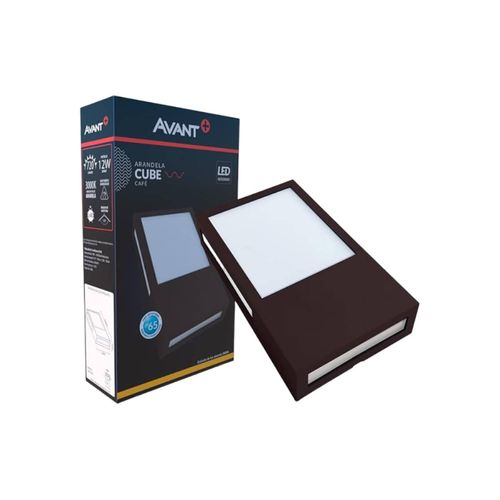 Arandela Led Cube Marrom Café 12W 3000K 720LM Biv Luz Amarela - Avant