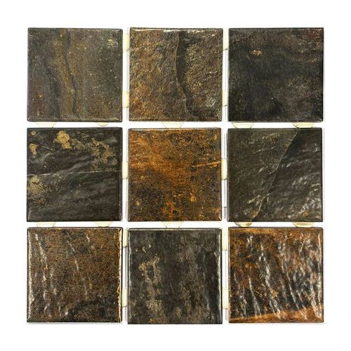 Pastilha Cerâmica Telada Acetinada Corten 10x10cm - Ceral