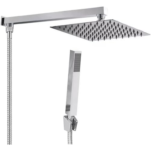 Chuveiro Quadrado Slim 20x20 C/ Desviador e Ducha Manual - Jiwi