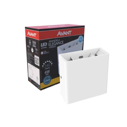 Arandela Led Elegance Versati Branca 4w 3000k 240Lm Biv Luz Amarela - Avant