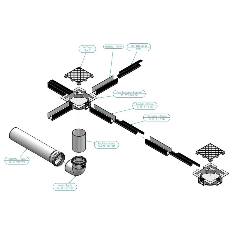 Conexão CP20 Ralo Linear Filete Topmax